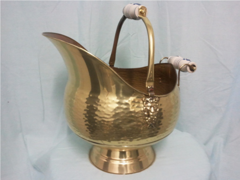 Brass Coal Scuttle Polished and Clear Coated Brass Coal Scuttle Polished and Clear Coated