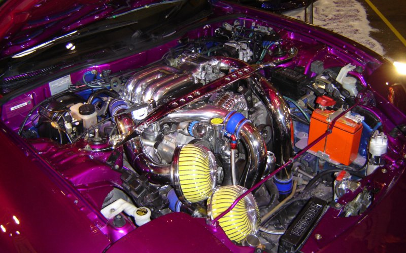 polished engine bay