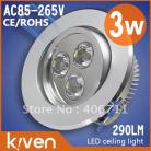3W 1* 3W LED Ceiling Light Recessed Downlight Spotlight Lamp 85~265V 2 Year Warranty 5pcs/lot